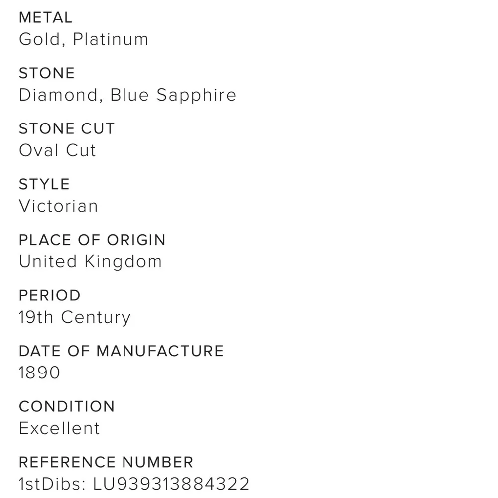 ‼️SALE‼️Authentic Antique Sapphire & Diamond Ring, Platinum & 18K Gold - Picture 10 of 13